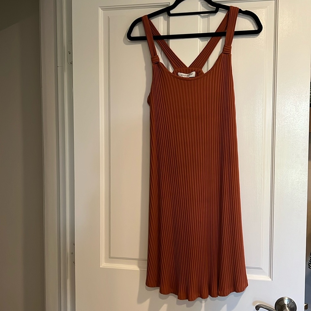 Amour Vert Ribbed Orange Dress
